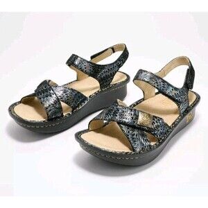 Alegria Lula Leather Adjustable Backstrap Sandals Glam Bam 37 US 7 Wide Width